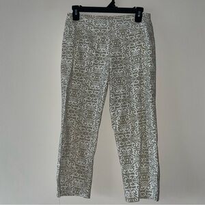 Lulu-B Pull On Paisley Tan And White Capris Leggings Size 2